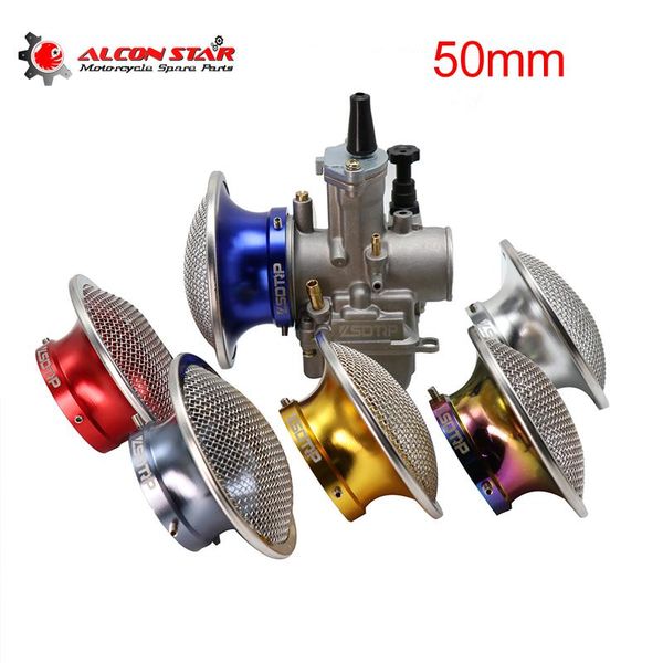 

motorcycle fuel system alconstar- 50mm carburetor air filter cup wind horn for keihin koso oko pwk 21 24 26 28 30mm pe