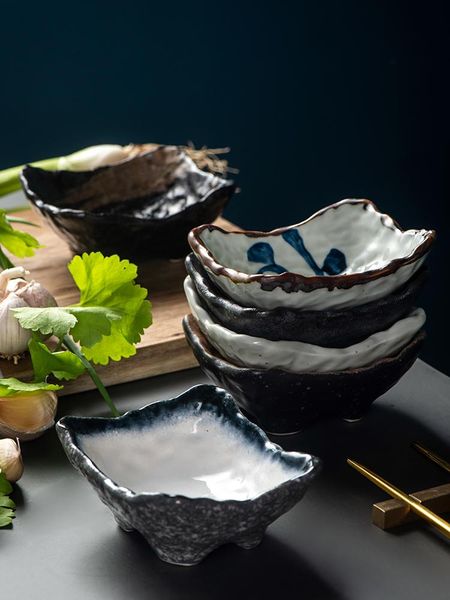 

dishes & plates creative ceramic special-shaped snack plate household kitchen tableware seasoning four-legged rectangular