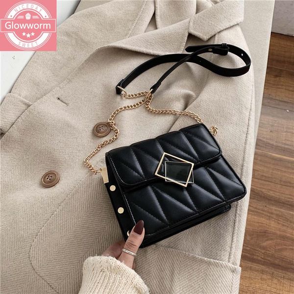 

minuet shoulder bags 2021 women fashion chain solid color pu messenger phone wallets