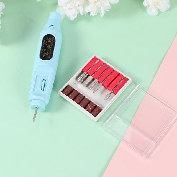

nail drill & accessories polishing machine pen polisher portable manicure usb art tool with plug (blue)