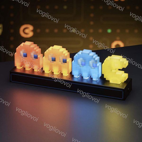 

night lights pac-man pixel lamp game icon visual illusion led 3d atmosphere nightlight action figure model dhl