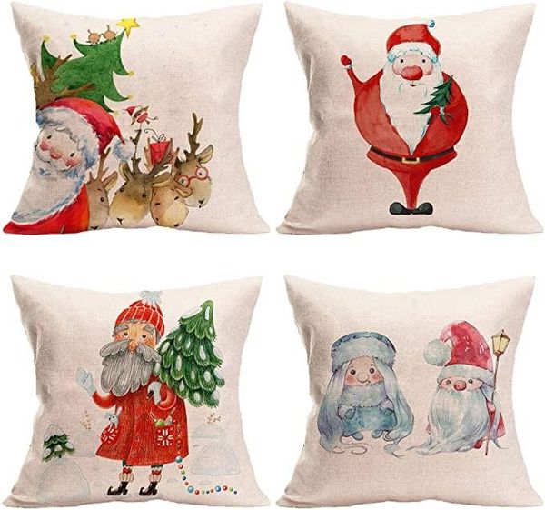 

cushion/decorative pillow cushion cover christmas pillowcase polyester peach skin home decor soft case 1pcs single side printing car accesso