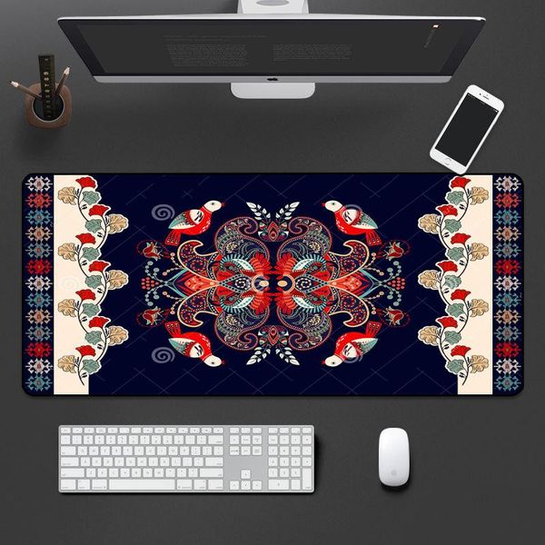 

mouse pads & wrist rests persian carpet art style large pad xxl natural rubber non-slip home decoration mousepad game 90x40cm csgo