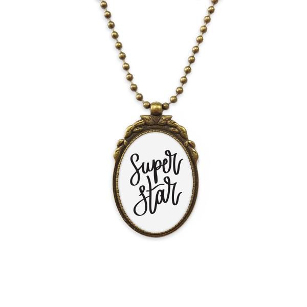 

pendant necklaces super star quote antique brass necklace vintage jewelry deluxe gift, Silver