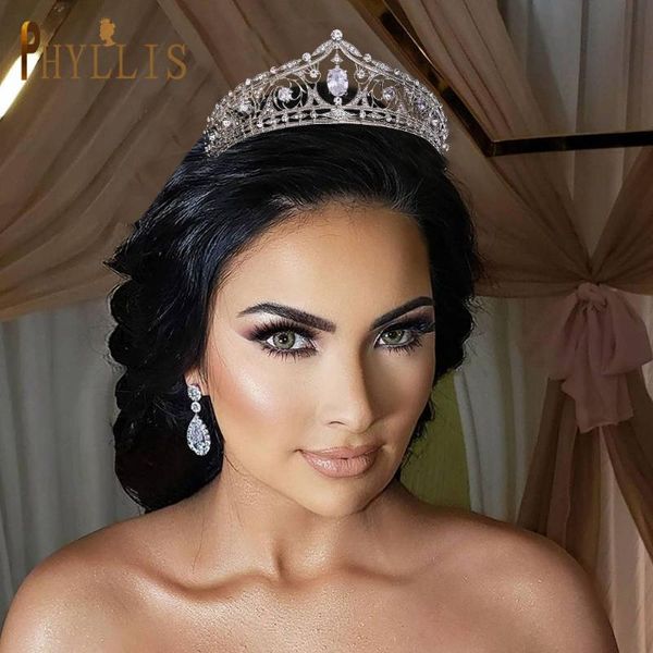 

hair clips & barrettes a309 rhinestone queen tiara for wedding accessories pageant crown bridal jewelry headpiece women diadem, Golden;silver