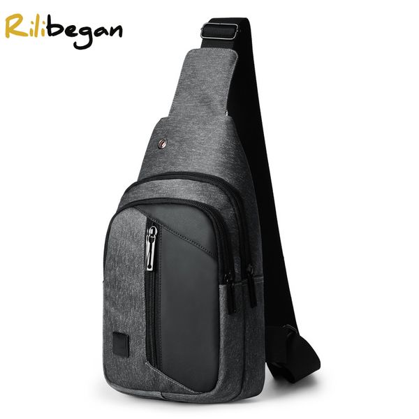 

men nylon chest casual headphone jack waterproof trip messenger crossbody handbags