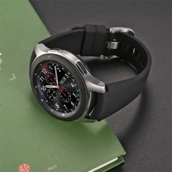 

watch bands 20mm 22mm strap for samsung galaxy 4 classic 46mm 42mm 44mm 40mm soft silicone bracelet watch3 45mm 41mm, Black;brown