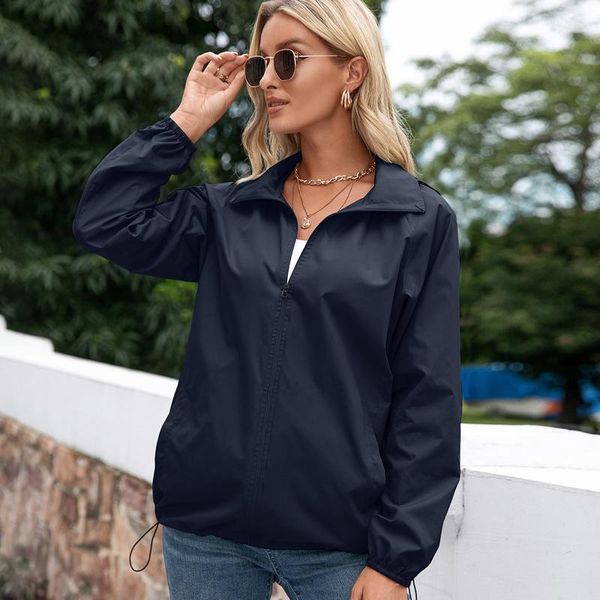 

women's jackets mujer jacket autumn 2022 waterproof hooded rain windproof outdoor windbreaker for hiking hoodie coat, Black;brown