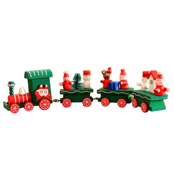 

party decoration christmas wooden little train xmas festival toys cute creative