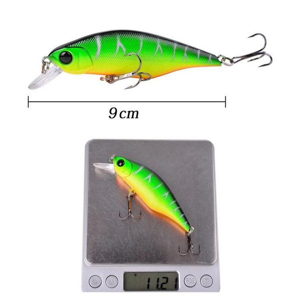 

10pcs/lot minnow plastic hard baits & lures 10 colors mixed 9cm 11.5g 6# fishing hooks pesca fishing tackl jllhqq outbag2007