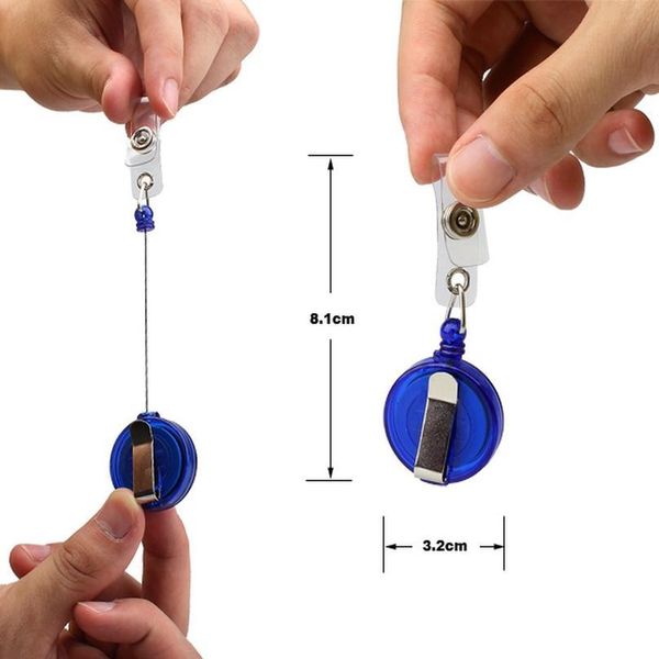 

1 pc retractable ski pass id card badge holder reel pull key name tag card holders for school office company rand jllunh