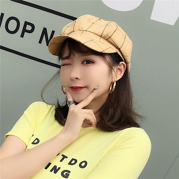 

winter new embroidery, simple woolen beret, octagonal hat, warm painter's hat, women's fashion, Blue;gray