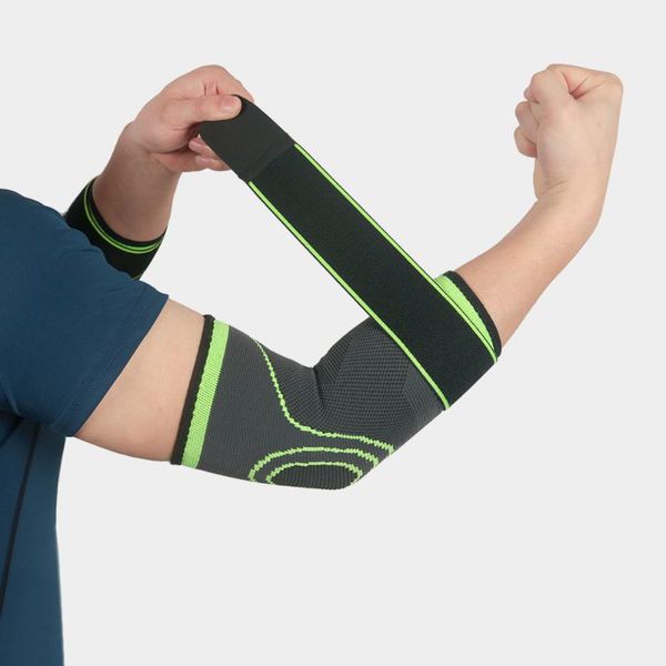 

elbow & knee pads epicondylitis for men women fitness elastic protector arm sleeves basketball volleyball sport, Black;gray