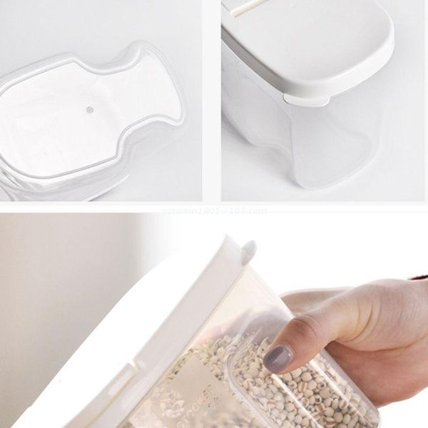 

storage bottles & jars clear plastic kitchen food rice bean cereal flour grain box container sealed case dropship