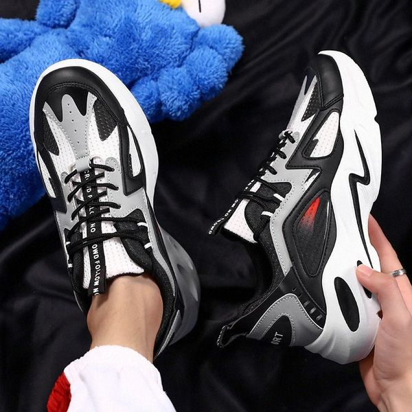

2020 chunky sneaker shoes men casual shoes tenis masculino lightweight krasovki schoenen male sneakers dropshiping v23s#, Black