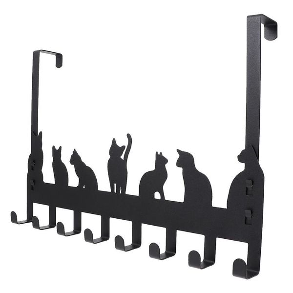 

hooks & rails 1pc household storage hook 8-hook hat hanger wall-mounted (black)