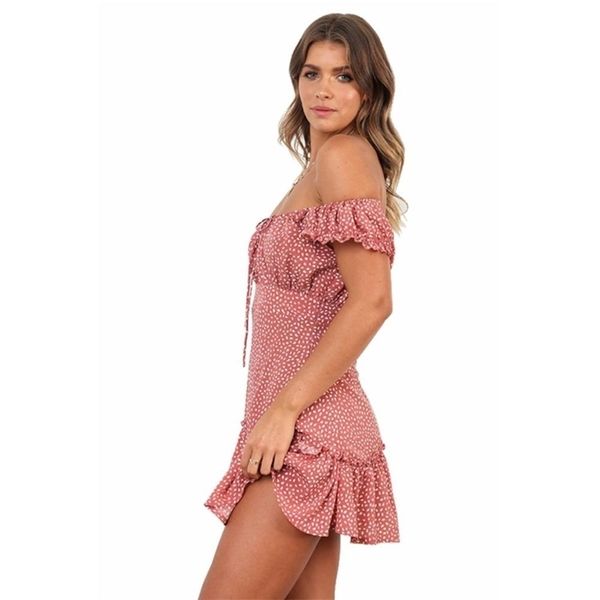 

boho style short dress women off shoulder beach summer dresses floral print vintage chiffon dress vestidos de festa 210316, Black;gray