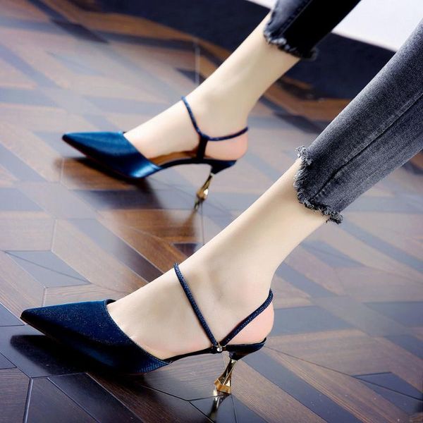 

sandals shoes women slippers fashion heel women's spring summer high heels sandales femmes, Black