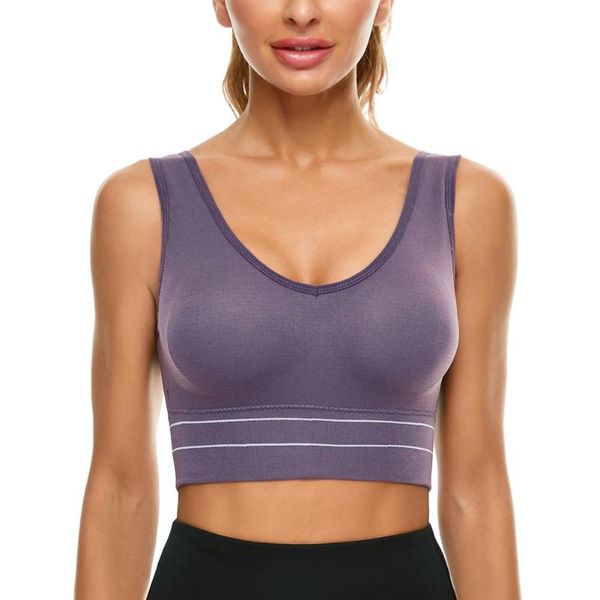 

camisoles & tanks women sports bra breathable push up breast support fitness female shockproof seamless, Black;white