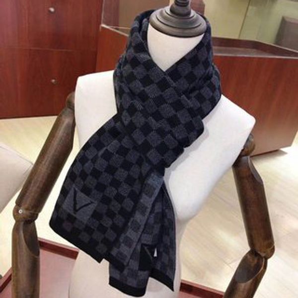 

cashmere lady stoles grid 180*30cm casual fashion designer womens mens silk scarf classic luxury designers cashe-col, Blue;gray