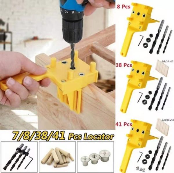 

professional hand tool sets 6/8/10mm drill bit hole puncher quick wood doweling jig abs plastic handheld pocket system for carpentry dowel j