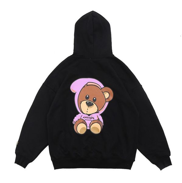 

men's hoodies & sweatshirts hoodie, made of cotton and veet, with bear pattern, can change color # c512021, Black