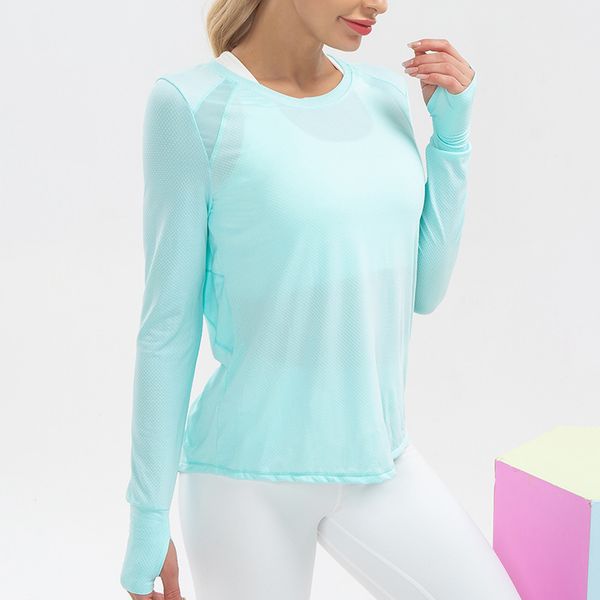 

loose casual mesh blazer smock running breathable yoga long sleeves, White