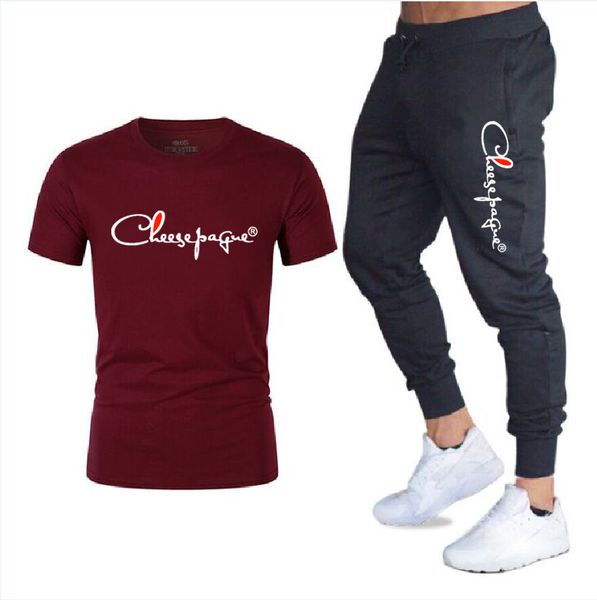

2pcs/set summer running tracksuits set men short sleeve t shirt and shorts sport suits soccer training jersey gym fitness clothing, Gray