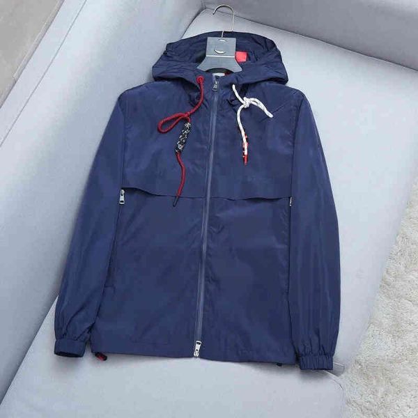 

luxury france men's ets dinger brand thin fashion trend embroidered printed letters windbreaker et, Black;brown