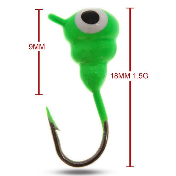

gobygo 6pcs/lot 18mm 1.5g winter ice jig metal hard bait mini lead head hook sinking ice fishing lure tackle fishing acc jlllnb