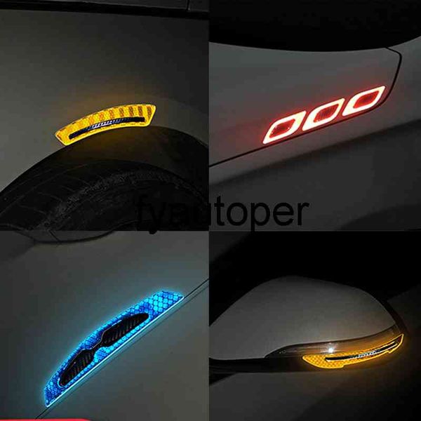 

carbon fiber car reflective strips for rearview mirror auto door sticker safety sticker car warning sticker car exterior beauty