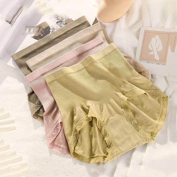 

women's panties autumn high waist women seamless breathable ladies underwear briefs elastic soft lace underpants female, Black;pink