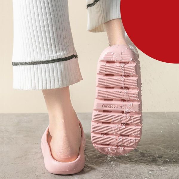 

slippers 2021slippers women thick platform female indoor bathroom slipper soft eva anti-slip home couple floor slides ladies summer shoes, Black