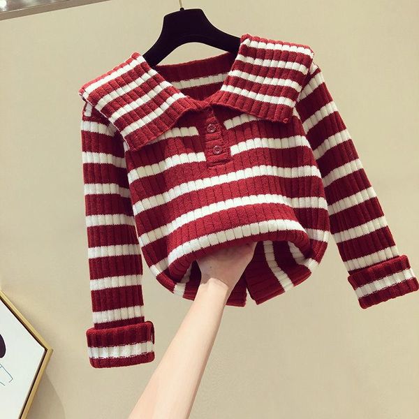 

women's sweaters sweater pullover soft loose knitted cashmere women winter striped female pullovers warm basic knitwear jumper, White;black
