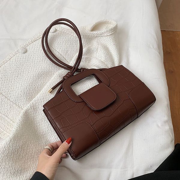 

shopping stone pattern trendy new fashion messenger bag versatile internet celebrity high sense shopping bag simple elegant lady bag