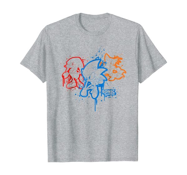 

sonic friends spray paint t-shirt, White;black