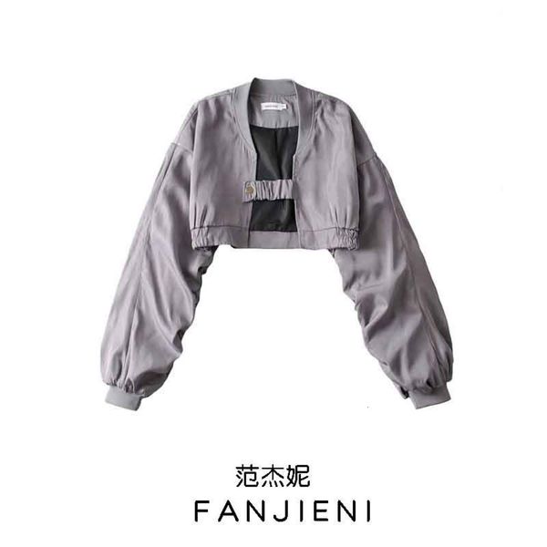 

fannie women's fashion versatile loose and thin short pleated sleeve jacket, Black;brown