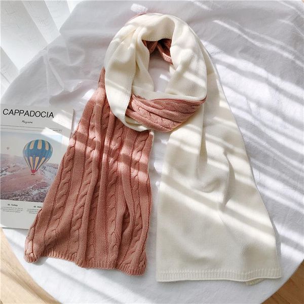

scarves girl's scarf color gradient design knit spring thick warm long size cashmere autumn winter thicken lovers soft, Blue;gray