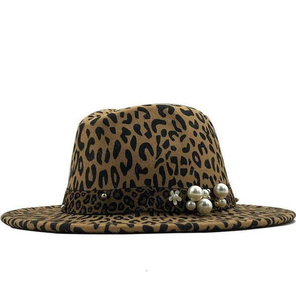 

brim simple wide wool fedora felt hat for women leopard pearl warm winter panama hat men jazz cap, Blue;gray