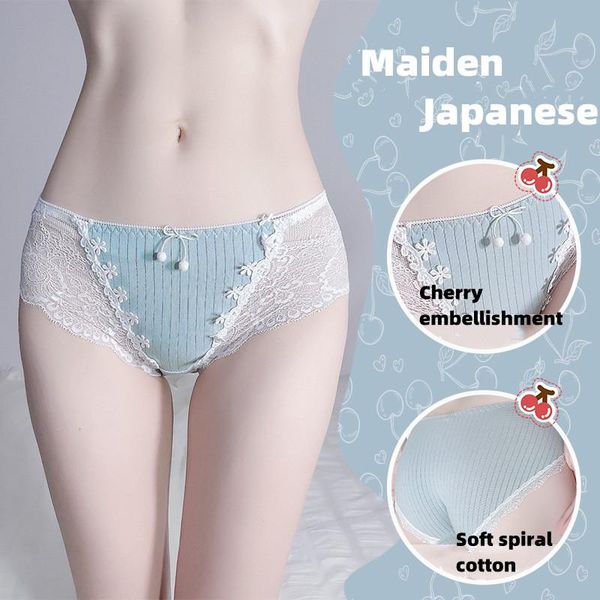 

women's panties lingerie pure cotton lace underwear sweet japanese girl low waist breathable solid briefs, Black;pink