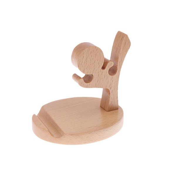 

cell phone mounts & holders 1pc creative wooden mobile bracket hodler stand support cartoon kid for desk table