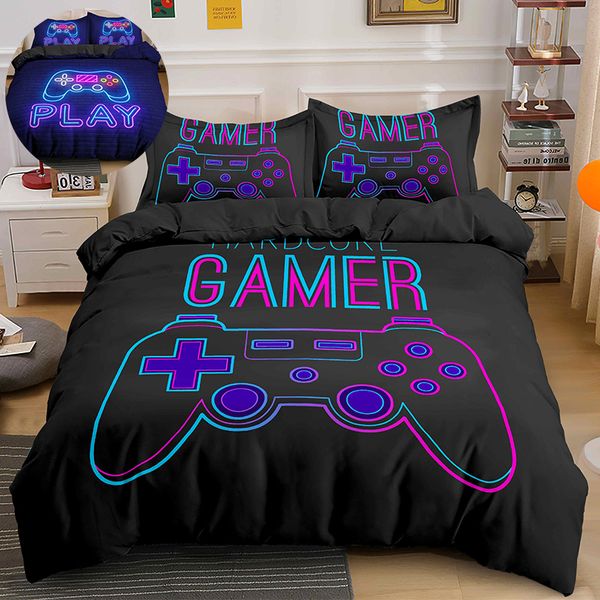 Presente para meninos Duvet capa conjunto cama elementos de jogo impresso cama 14 tamanho 210309