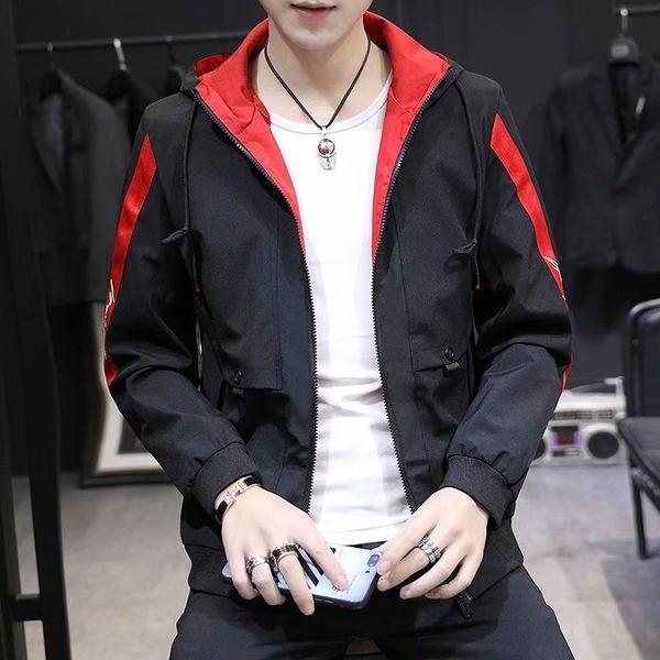 

coat spring new hooded casual jacket men's fashion korean functional autumn thin clothes, Black;brown