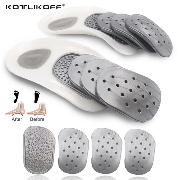 

flatfoot ortics cubitus varus orthopedic insoles feet pads care correction arch support orthopedic cushion massage insert 211120, White;pink
