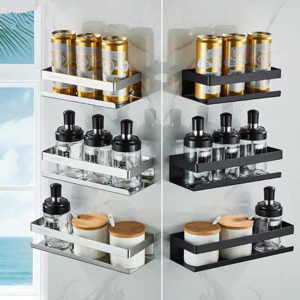 

kitchen storage & organization bathroom shelf stainless steel shower rack corner square bath nail black/nickel organizer