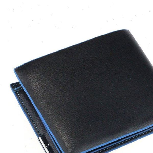 

man wallet card leather bag pockets bifold money clip black blue, Red;black