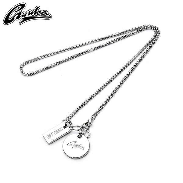 

pendant necklaces guka & crayon joint military brand necklace 2021 hip hop liu yu same couple versatile, Silver