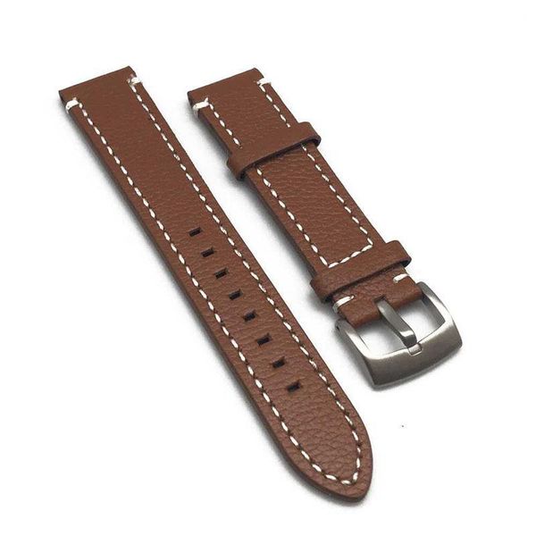 

watch bands 18 20 mm retro genuine leather band crazy horse skin lychee watchband men's wristwatch bracelet silver clasp strap, Black;brown