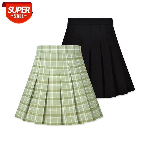 

harajuku women pleat skirt summer fashion female mini skirts high waist a-line womens short skirts preppy style lady plaid skirt #jq5q, Black