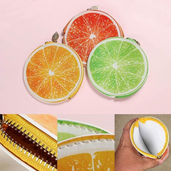 

coin purses 2021 cute wallet purse zipper fruit shape pu leather for money cards keys lby2021, Red;black